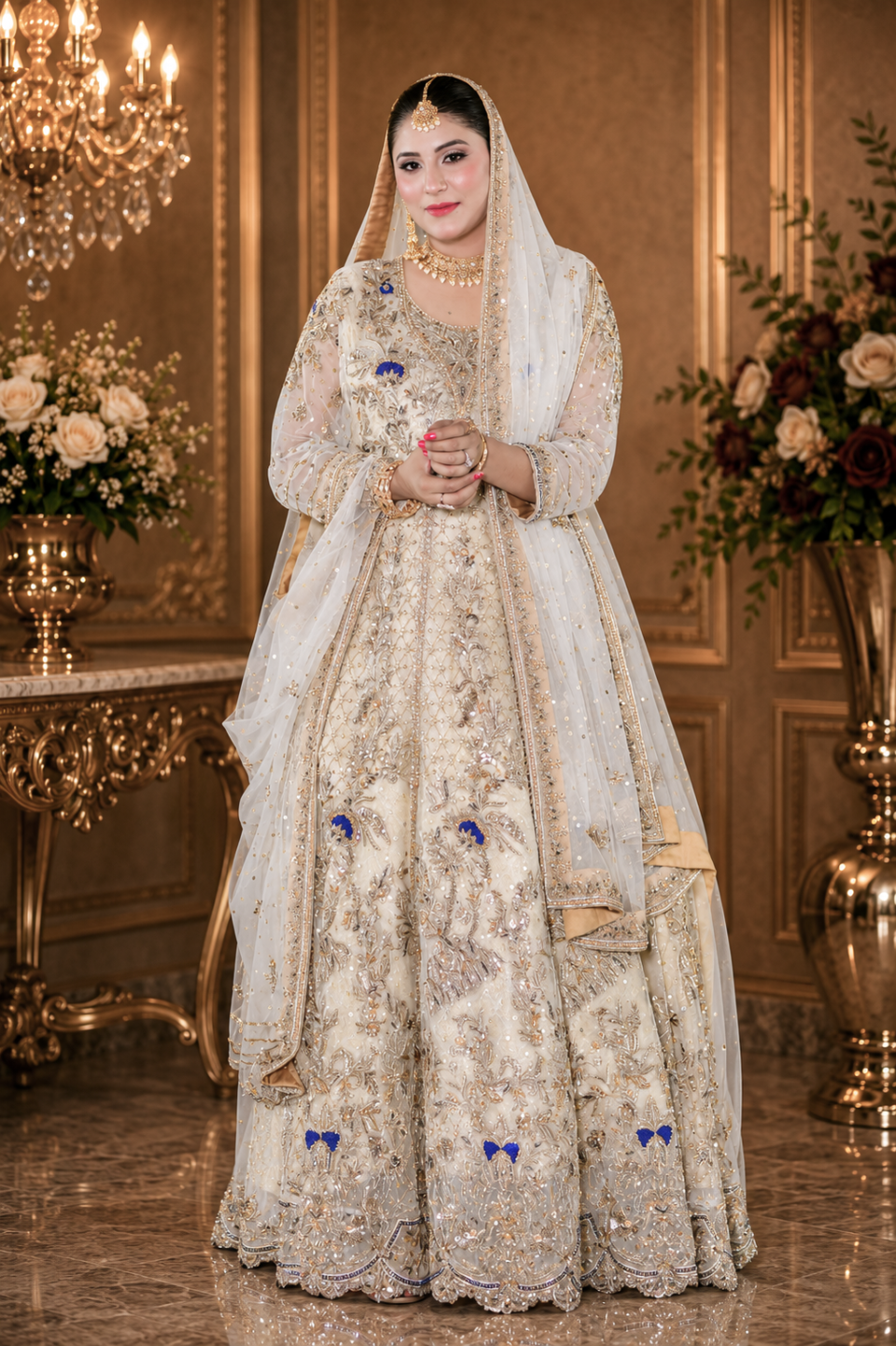 Majestic Allure – Luxurious Embroidered Long Maxi Dress